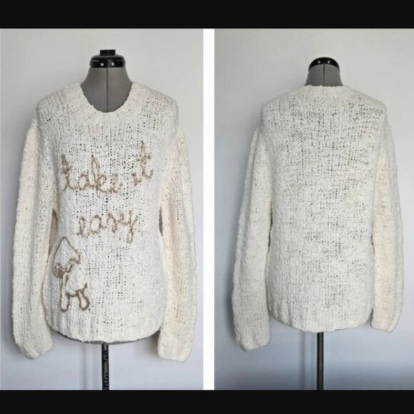 LINGUA FRANCA "take it easy" goop travel fave bouclé-cotton knit sweater $495 m - Picture 13 of 13